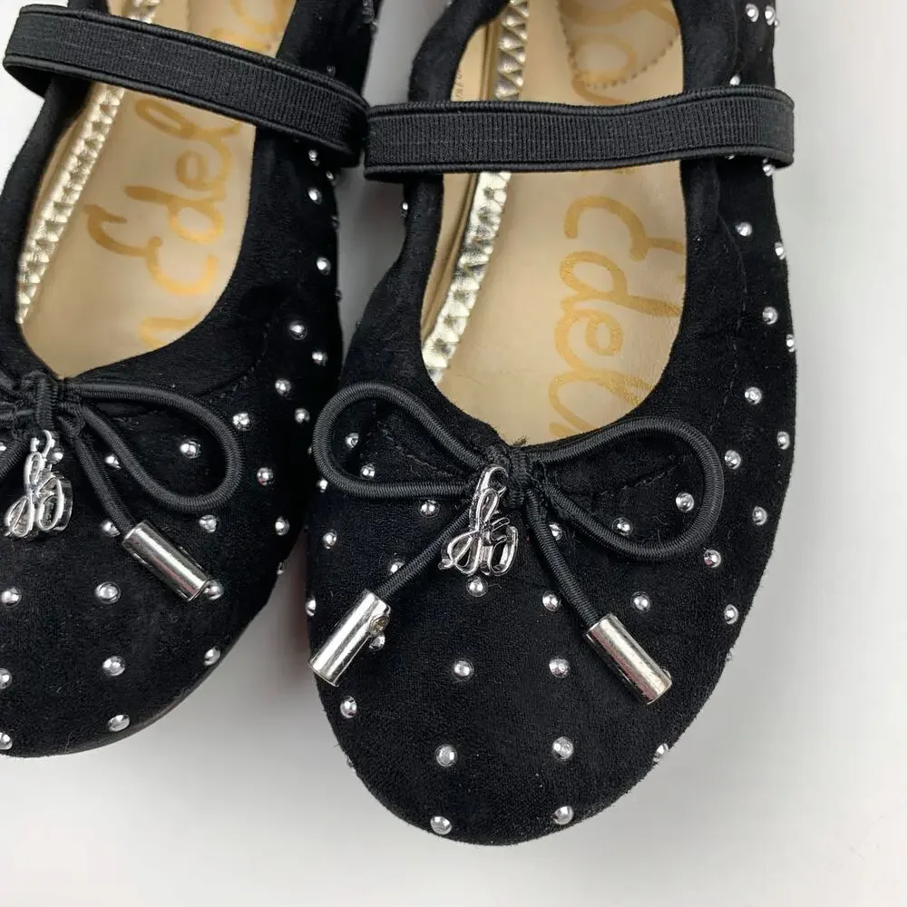 Sam Edelman Felicia Ballet Flats Black Studded Mary Jane Girls 10